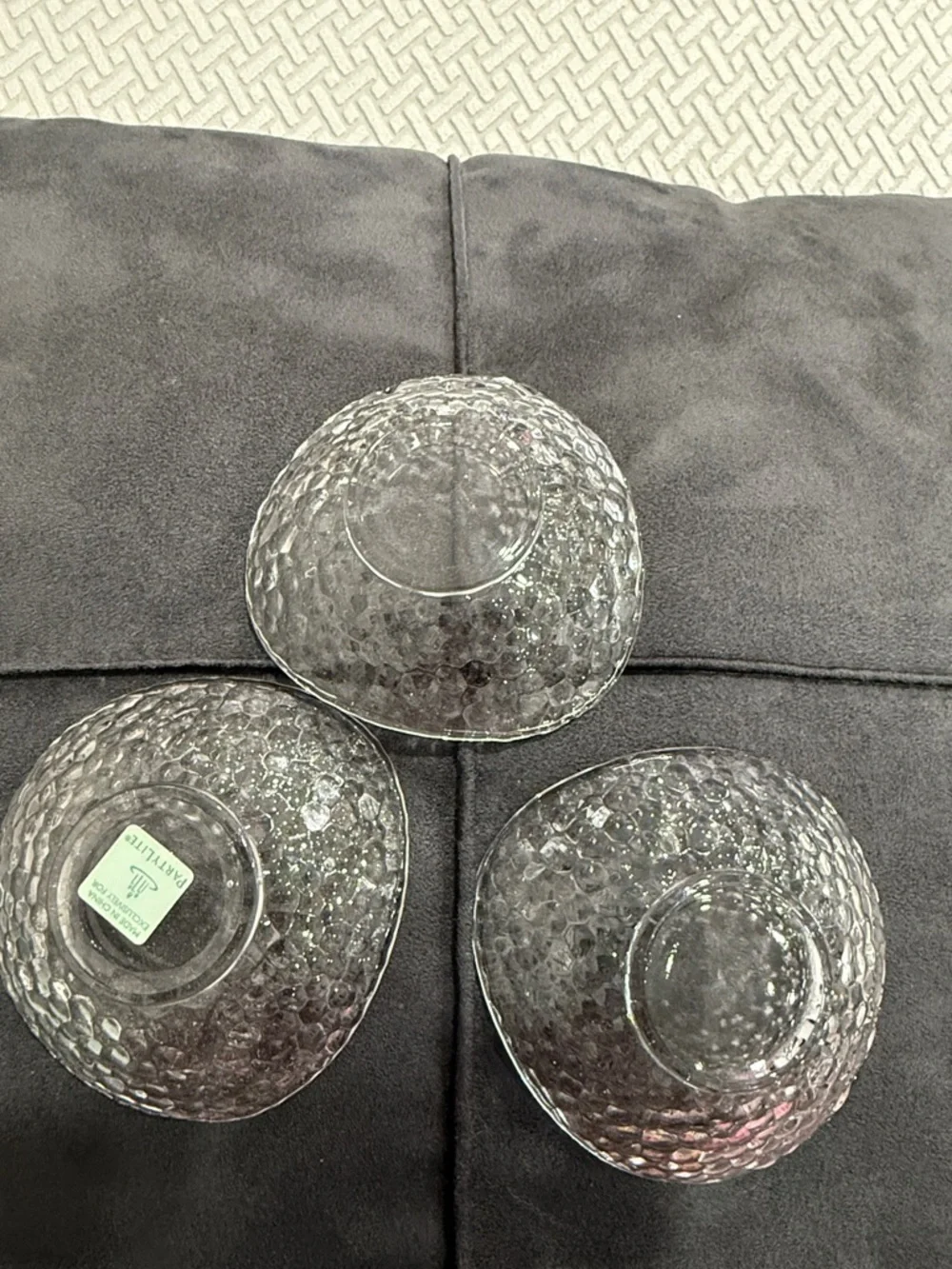 NEW PartyLite Clarity Tealight/Mini Ball Trio Set of 3 Clear Glass Holders NIB - Picture 2 of 8
